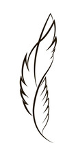 tattoo  feather isolated , minimalism