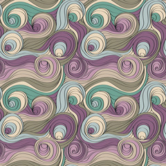 seamless wavy lines pattern in light colors, decorative liquid vector, water illustration