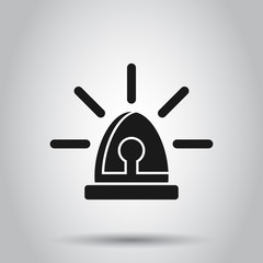 Emergency siren icon in flat style. Police alarm vector illustration on isolated background. Medical alert business concept.