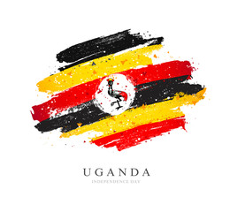 Flag of Uganda. Vector illustration on a white background.