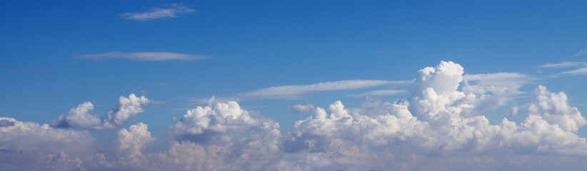Blue sky clouds background. Beautiful landscape with clouds on sky
