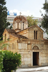 Athens, Greece - October 2018: Iconic Kapnikarea church in Athens.
