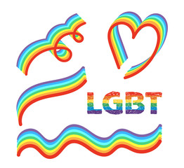 Set of colored symbols of LGBT. Vector illustration for your design. Can be used as logo/icon or brochure template. Easy to change colors.