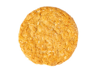 Homemade oat and wholemeal biscuits isolated on white background. Its are a nutrient-rich food associated with protein, fiber and no artificial flavoursor or colour added.