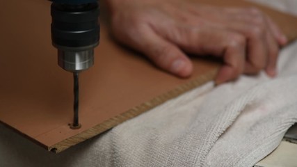 drilling hole in wood