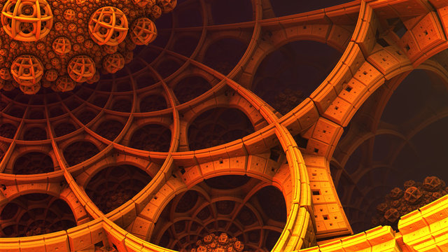 Abstract background 3D, fantastic structures and shapes
