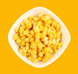 Canned Corn. Isolated with clipping path.