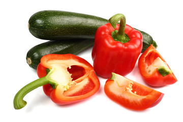 Red Bell Pepper and Zucchini