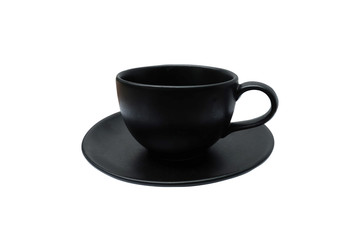 coffee​/tea​ cup​ black​ color​ isolated.​ Black​ coffee​ cup​ on​ white​ backgroun