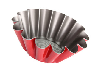 Fluted Cake Tin, Mould, Pan. Cupcake (Brioche, Tart, Sponge) Muffin Tin. Non Stick. Isolated with...