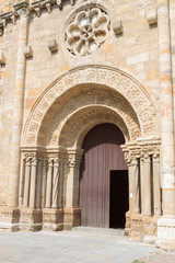 Zamora,Spain,9,2013; Door of the Church of Santa Maria Magdalena