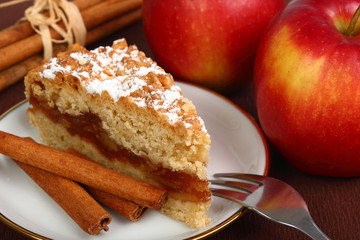 apple pie with apples and cinnamon