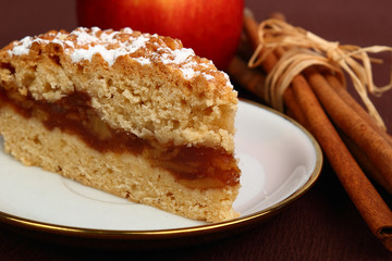 piece of apple pie on plate