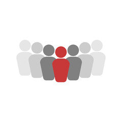 business people group icon isolated on white background. business sign organization teamwork with manager and staff. business leader and employee. leadership concept.