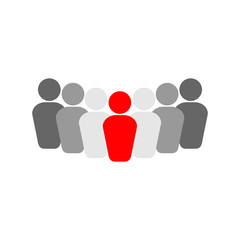 business people group icon isolated on white background. business sign organization teamwork with manager and staff. business leader and employee. leadership concept.
