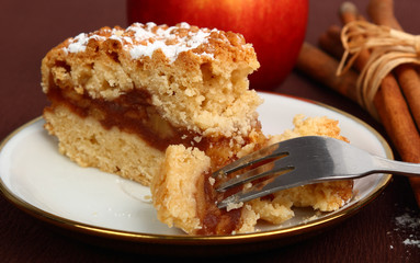 apple pie with apples and cinnamon