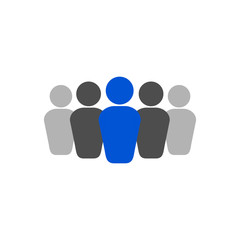 business people group icon isolated on white background. business sign organization teamwork with manager and staff. business leader and employee. leadership concept.