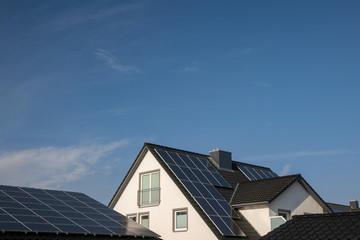 Fototapeta na wymiar solar panels on a roof, off grid solar system