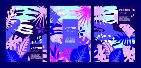 Obraz premium Colorful Tropical Leaves Pattern Background