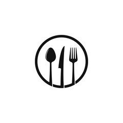 fork knife spoon for restaurant and food logo template vector icon illustration