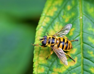 Hoverfly on a leaf.