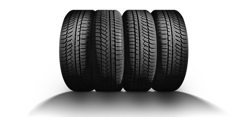complete with four winter tires - isolated © Igor Link