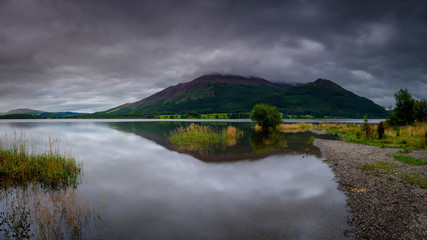 View across Bassenthwaite Lake towards Skiddaw, Lake District, UK