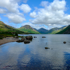 Wast Water towards Wasdale and Scafell Pike, Lake District, UK