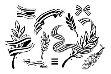 set of military objects associated with the victory in the war St. George ribbons