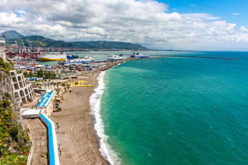 Naklejka premium Italy, view of a stretch of the Amalfi coast