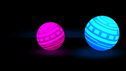 3D Glow Balls Desktop Wallpaper 