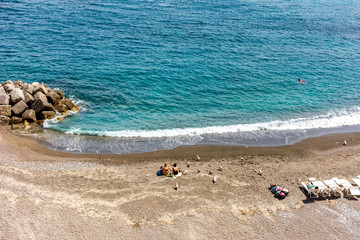 Fototapeta na wymiar Italy, Atrani, Amalfi coast, beach panorama