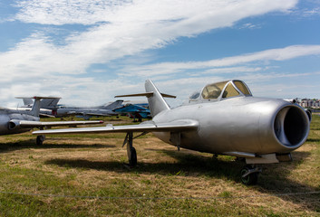 Fototapeta na wymiar military aircraft fighter, old combat aircraft