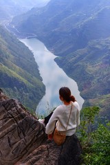 Obraz premium Nho Que River from above