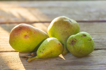 Healthy Organic Pears on the table