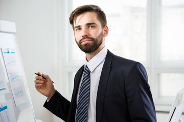 Fototapeta premium Businessman working on a new project