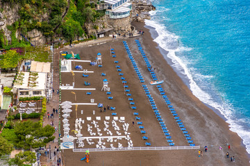 Italy, Positano, panorama of the beach