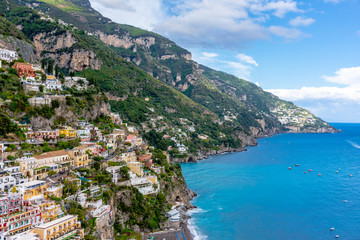 Fototapeta na wymiar Italy, Positano, panorama of the coast
