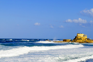 View of the excavations of the old city, Caesarea, Israel