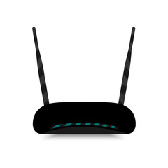 Wifi modem router isolated on white. Vector