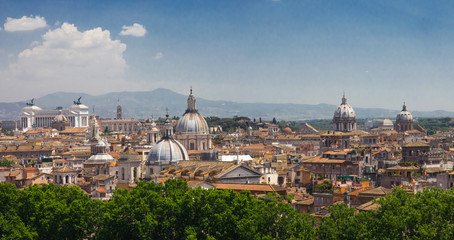 Fototapeta na wymiar Panorama ancient architecture of Rome and Palazzo Venezia, Italy