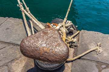 Italy, Sorrento, bollard in the port