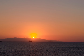 Sunset view over the bay in Izmir
