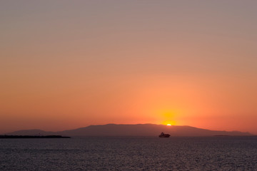 Sunset view over the bay in Izmir