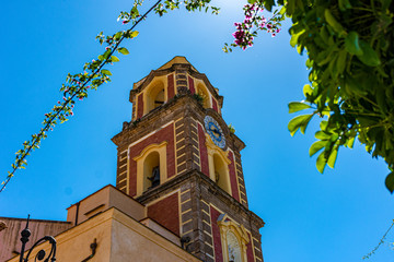 Italy, Sorrento, municipal building with clock