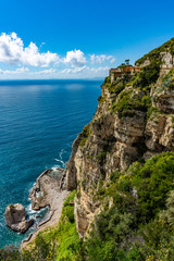 Italy, Vico Equenze, panorama of the coast 