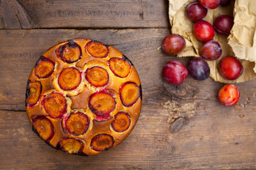 Homemade plum cake