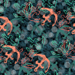 Seamless pattern marine design. Nautical print with anchors and bubbles. Watercolor effect. Suitable for bed linen, leggings, shorts and fashion industry.