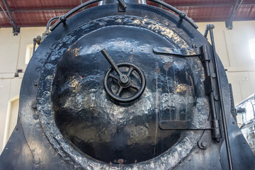 Details of ancient steam train restored