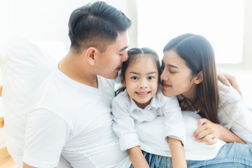 Family spending time together at home,happy family concept, selective focus